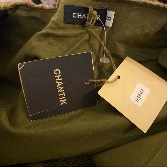 Vtg Y2K Chantik Jacket Embellished Handmade Button Front Boho Burlap Jute - Picture 3 of 6